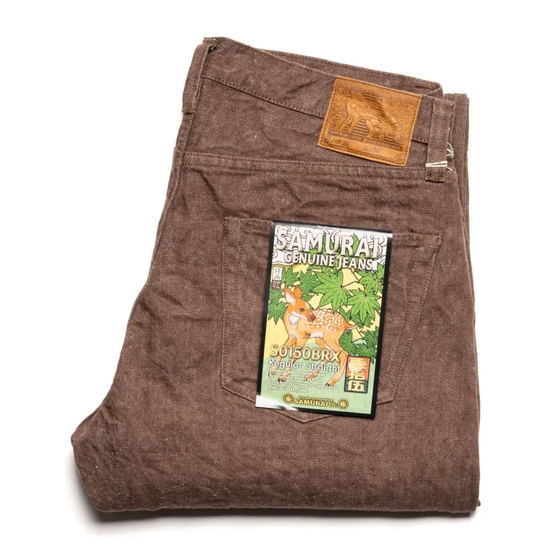 S0150BRX 15oz Kanoko Brown Denim Regular Straight made by Samurai Jeans