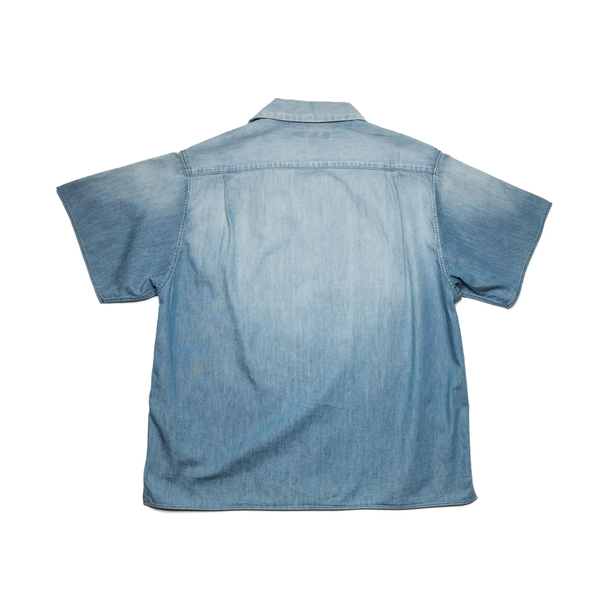 4100HW-2 Hard Wash Denim Open Collar S/S Shirt - Indigo sold by BlackBlue product image thumbnail 2