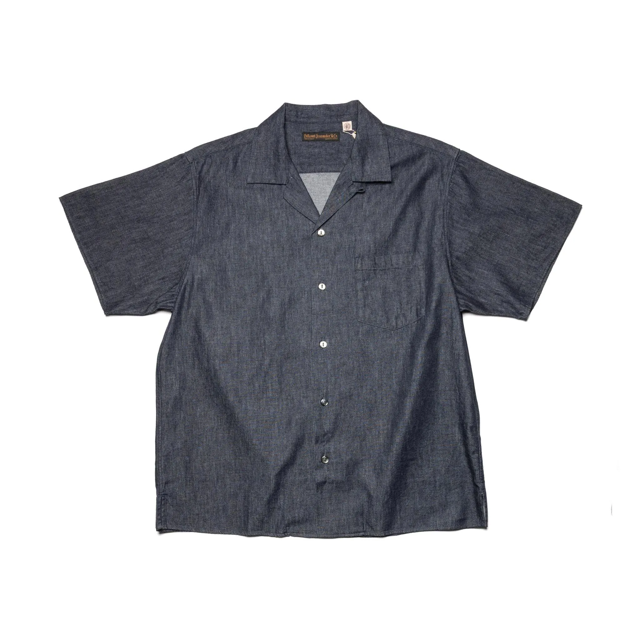 4100-2 Denim Open Collar S/S Shirt - Indigo sold by BlackBlue