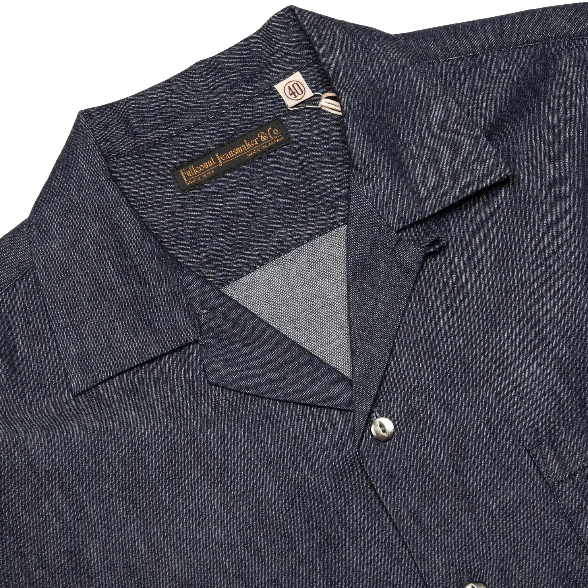 4100-2 Denim Open Collar S/S Shirt - Indigo sold by BlackBlue product image thumbnail 3