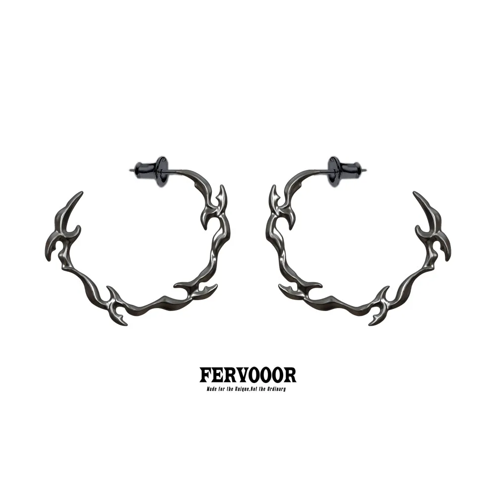 Fervooor Battle Angel Aged Bronze Blazing Wheel Hoop Earrings sold by Fervooor product image thumbnail 2
