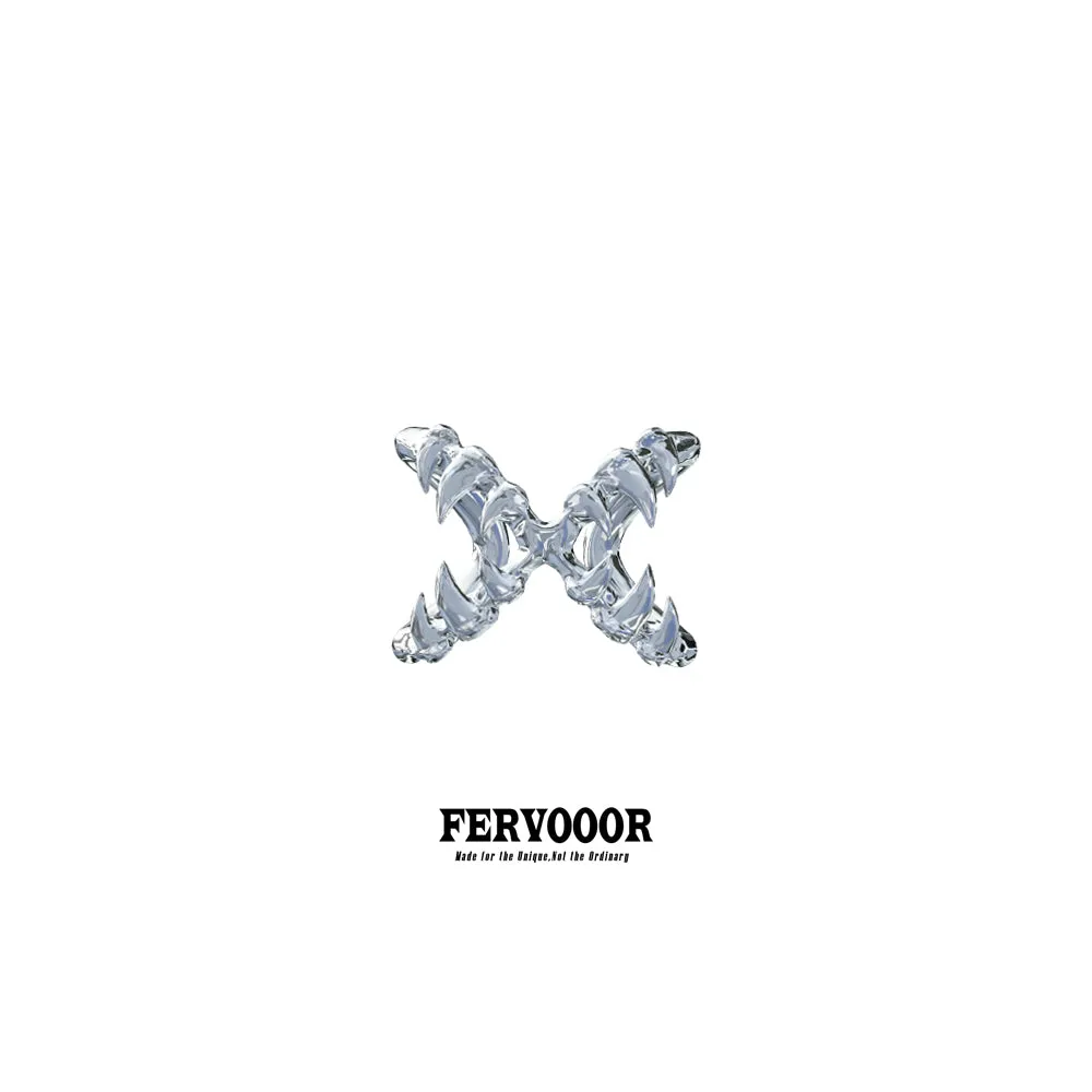Fervooor Battle Angel Silver Hound Fang Cross Ring sold by Fervooor product image thumbnail 2