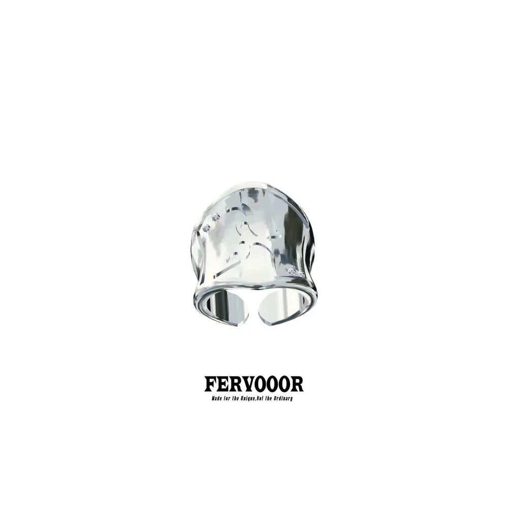 Fervooor Battle Angel Silver Engraved Shield Ring sold by Fervooor product image thumbnail 2