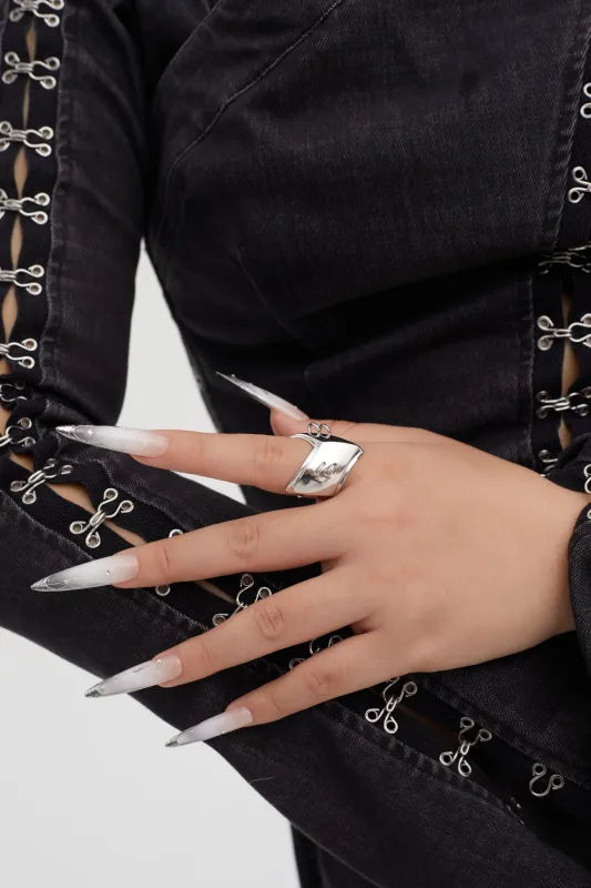 Fervooor Battle Angel Silver Armor Shield Ring made by Fervooor