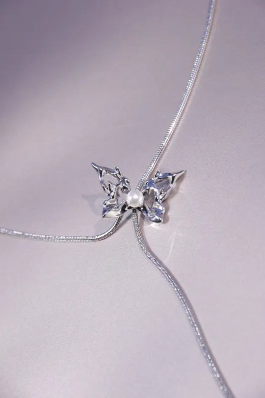 Fervooor Urban Mermaid silver metal butterfly pull through necklace sold by Fervooor