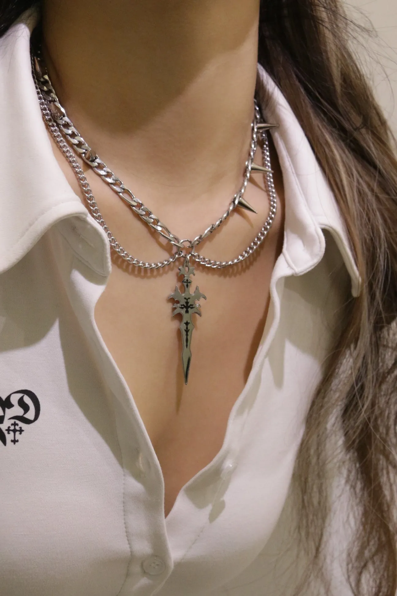 Fervooor Acid Style Sword spike layer necklace sold by Fervooor product image thumbnail 4