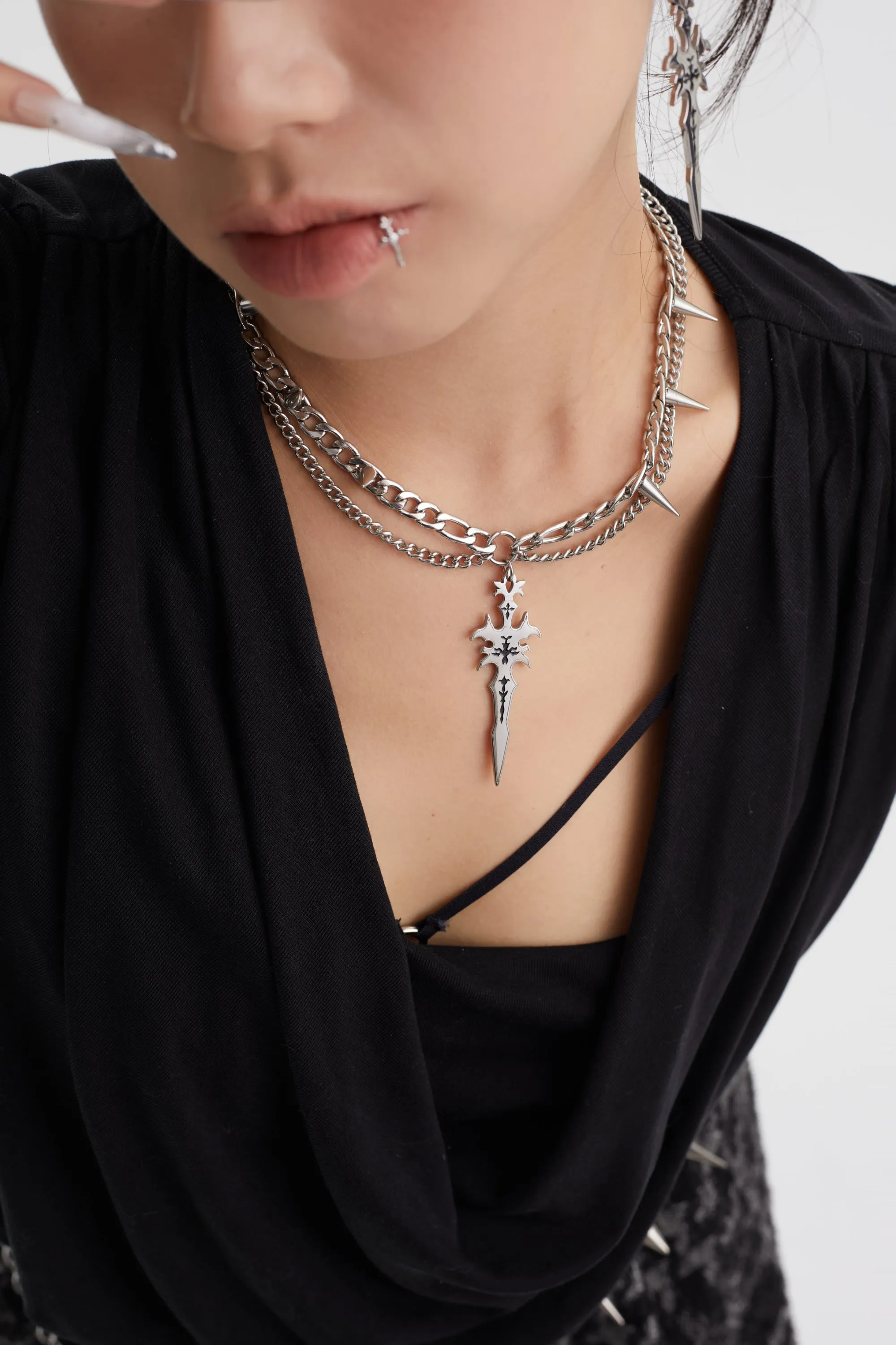 Fervooor Acid Style Sword spike layer necklace sold by Fervooor product image thumbnail 2