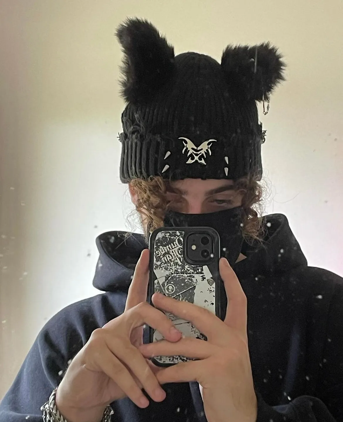 Fervooor black dog ear knit cap hat beanie sold by Fervooor product image thumbnail 5