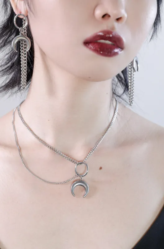 Fervooor Waterproof moon stainless steel handmade necklace made by Fervooor