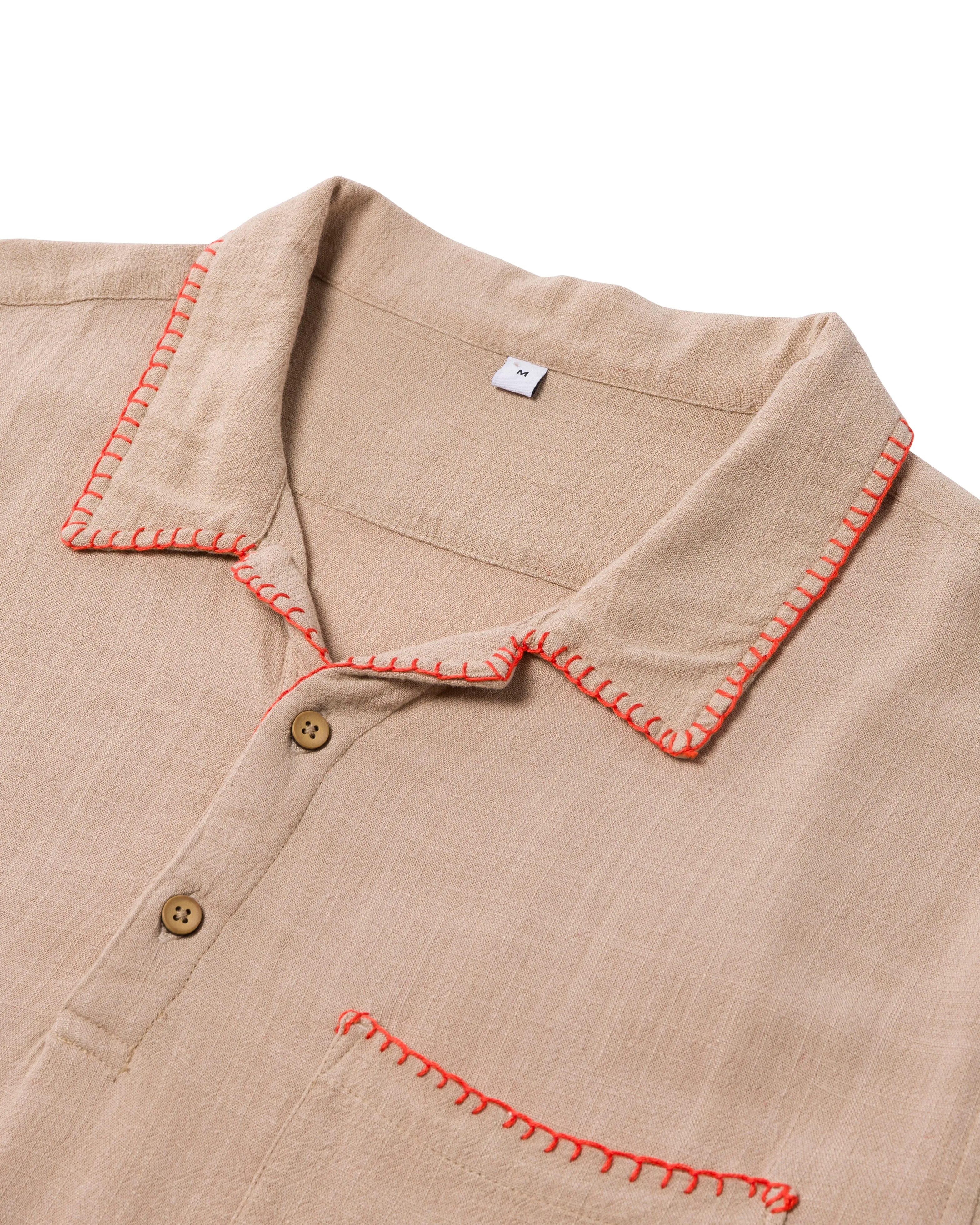 California Pull Over Shirt Beige sold by Standard Issue Tees product image thumbnail 2
