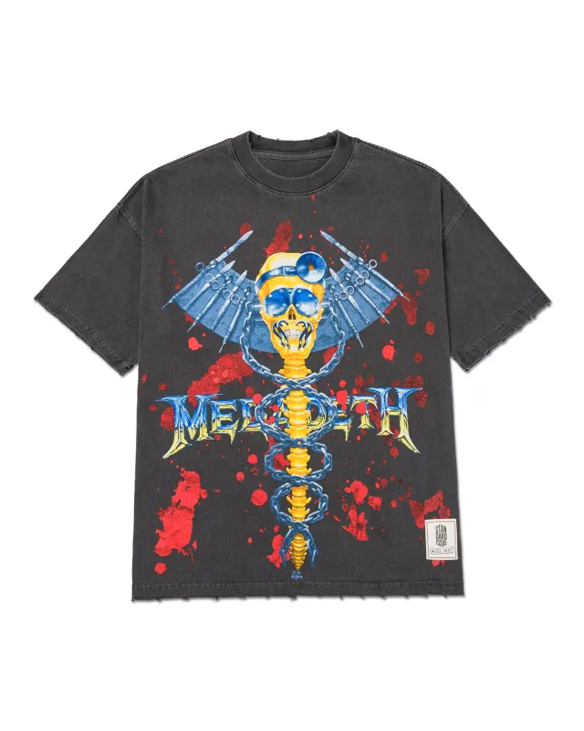 Megadeth Dr Vic Boxy Tee Washed Vintage Black sold by Standard Issue Tees