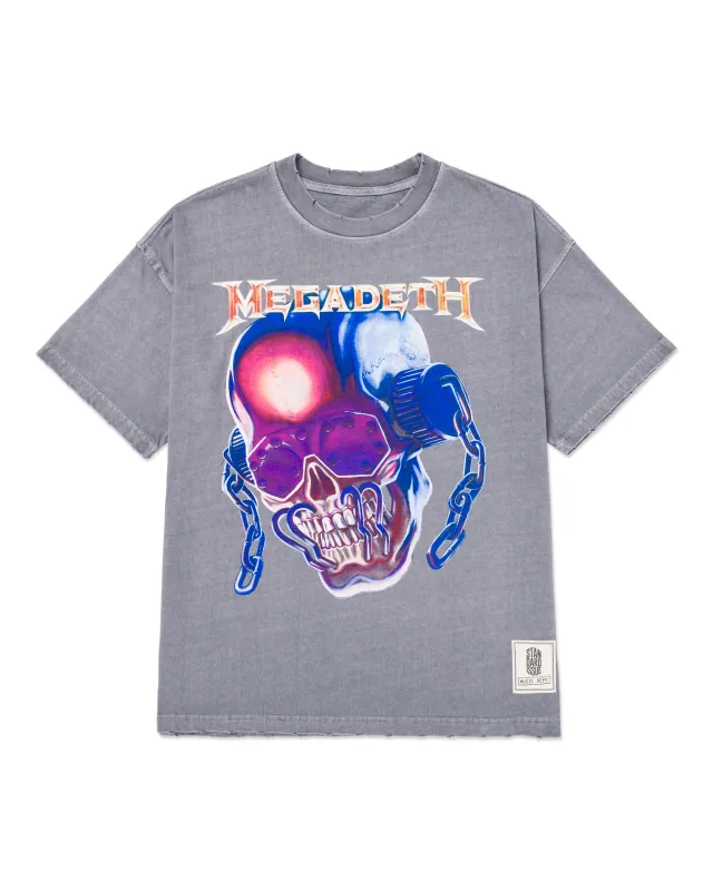 Megadeth Jumbo Vic Boxy Tee Washed Ace Grey sold by Standard Issue Tees