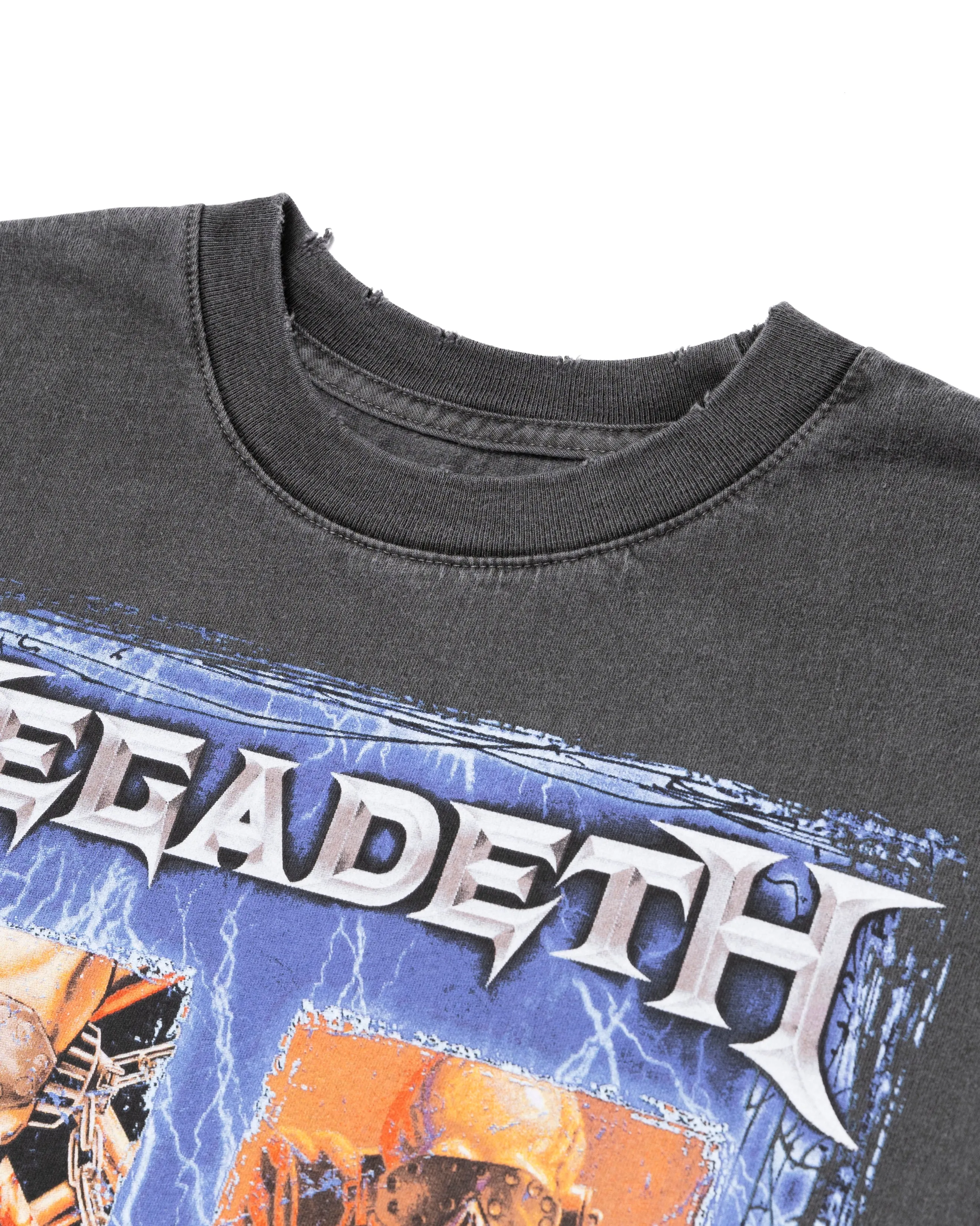 Megadeth Grid Boxy Tee Washed Vintage Black sold by Standard Issue Tees product image thumbnail 3