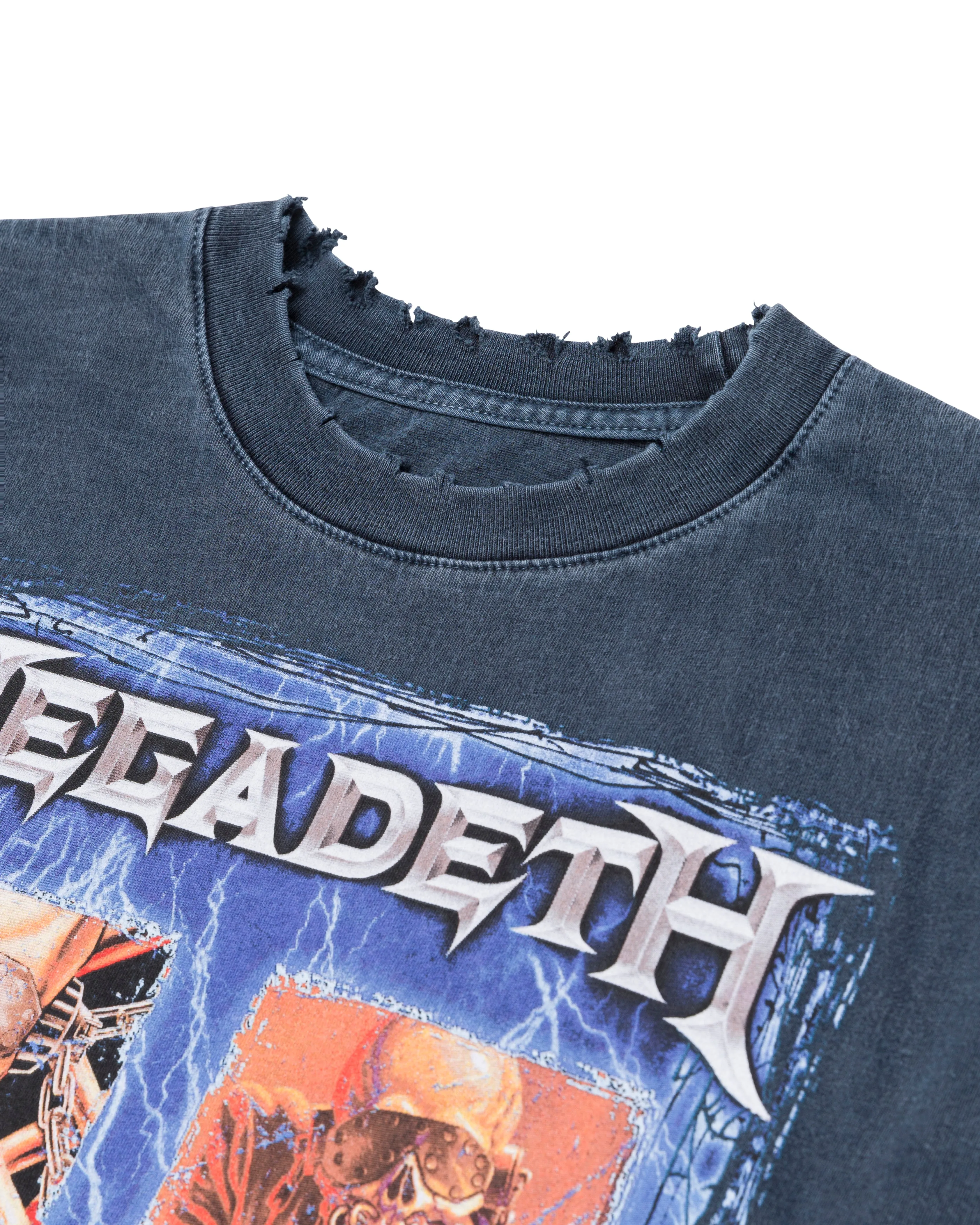 Megadeth Grid Boxy Tee Washed Slate sold by Standard Issue Tees product image thumbnail 3