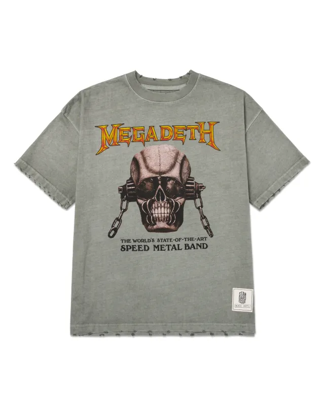 Megadeth State Boxy Tee Washed Concrete sold by Standard Issue Tees