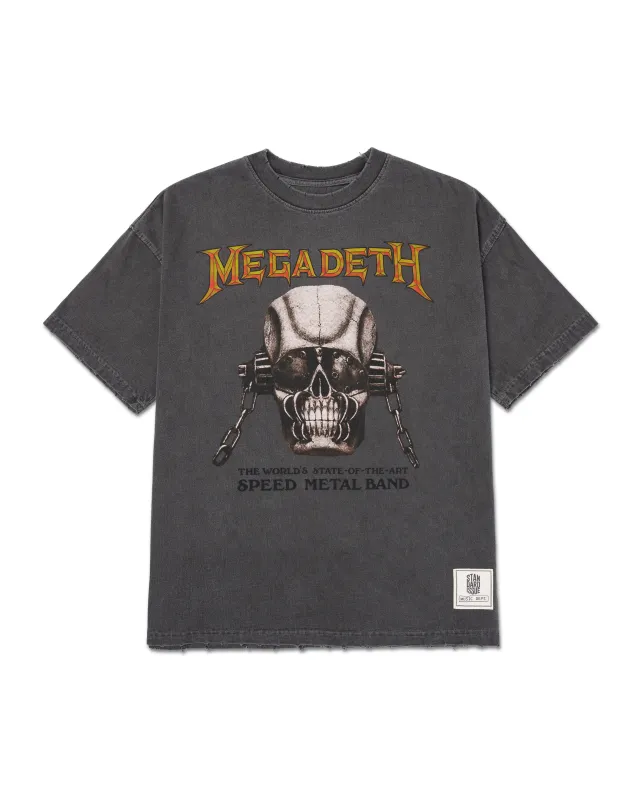 Megadeth State Boxy Tee Washed Vintage Black sold by Standard Issue Tees