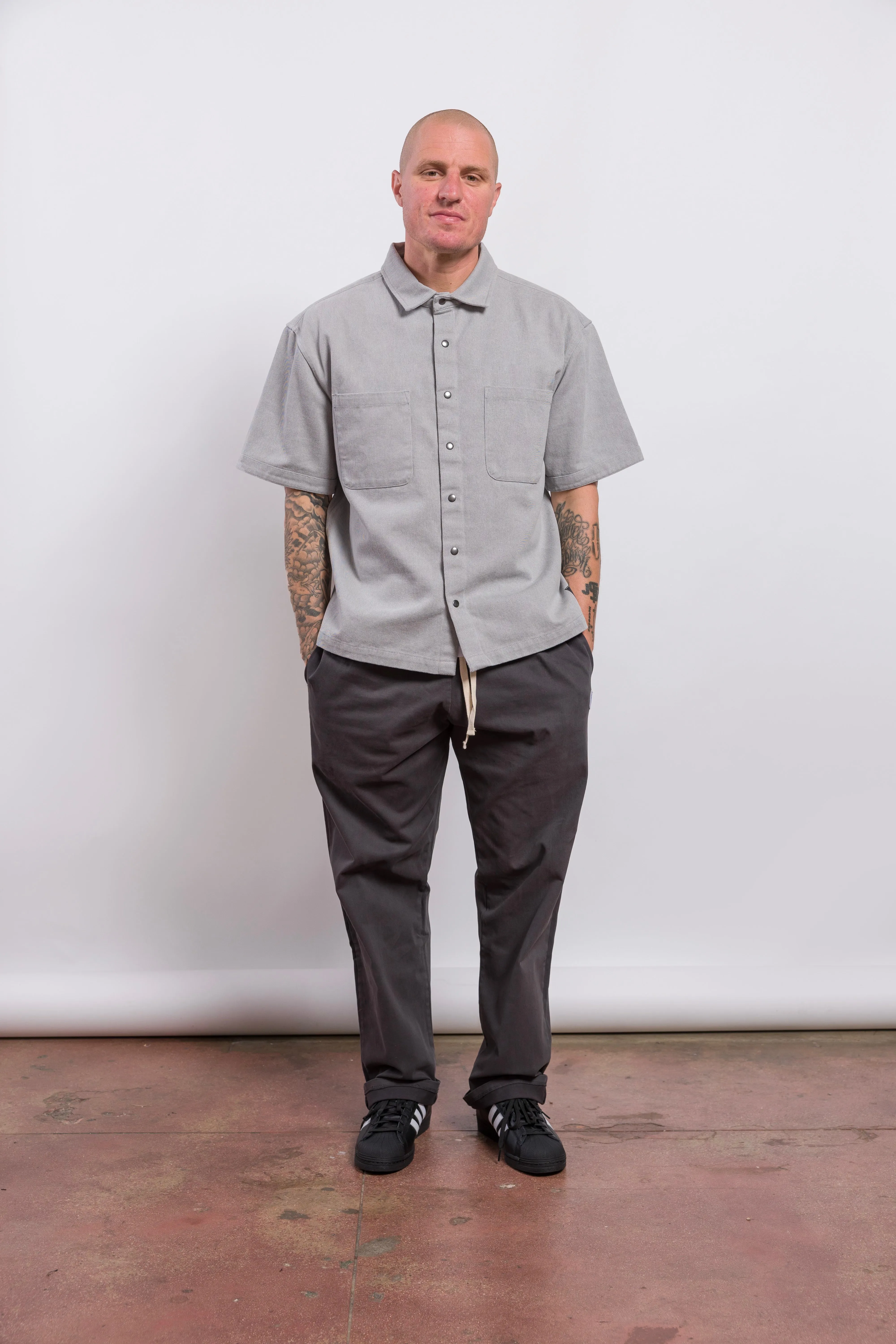 Button Down Work Shirt Dusty Grey sold by Standard Issue Tees