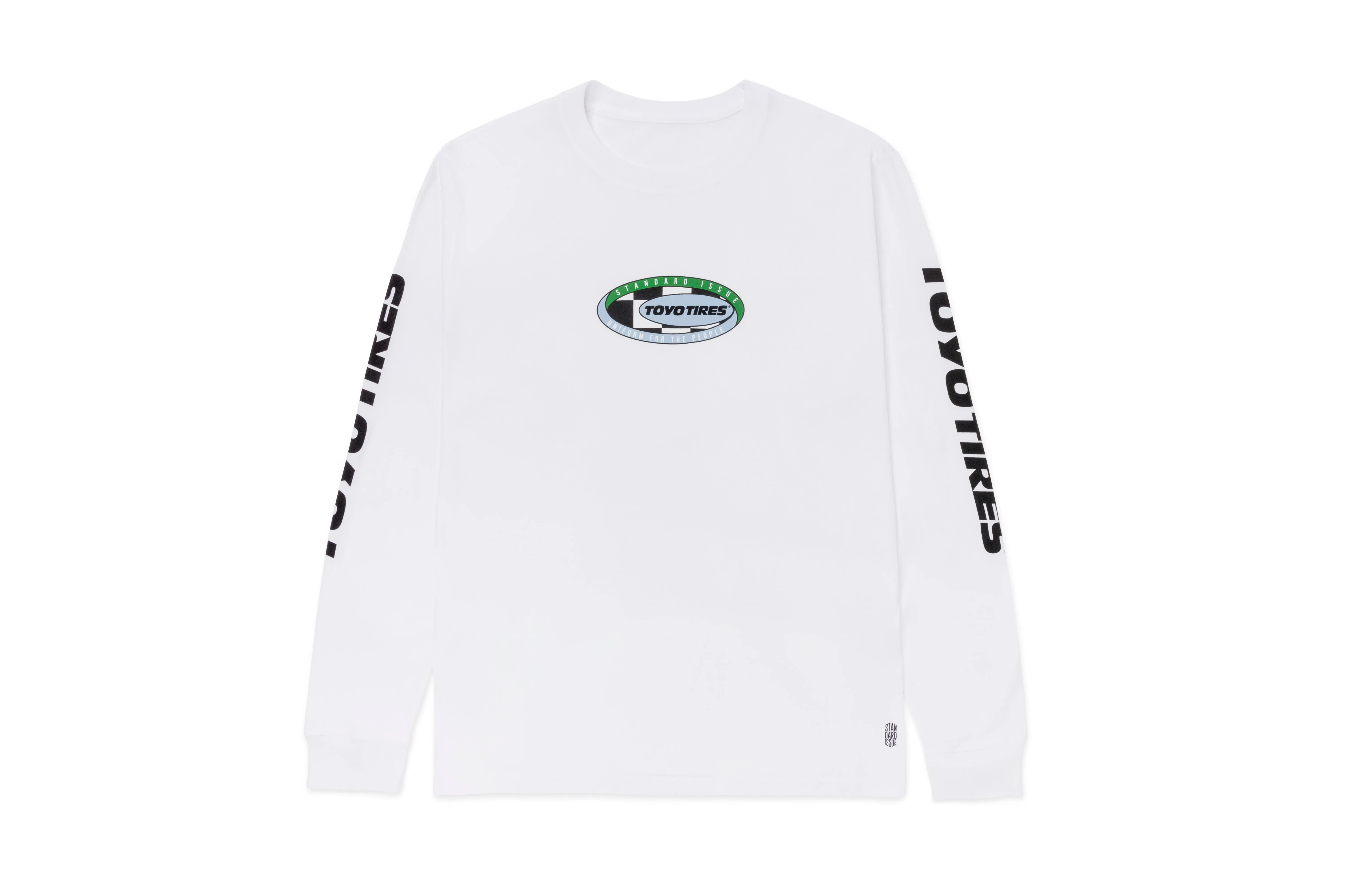 Team Toyo Maximum Traction Check Loop Long Sleeve Tee White sold by Standard Issue Tees