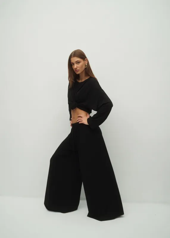 SPODNIE TONIA BAMBOO BLACK sold by Le Collet