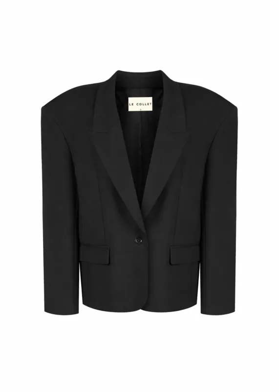 MARYNARKA ANDERSON WOOL BLACK made by Le Collet