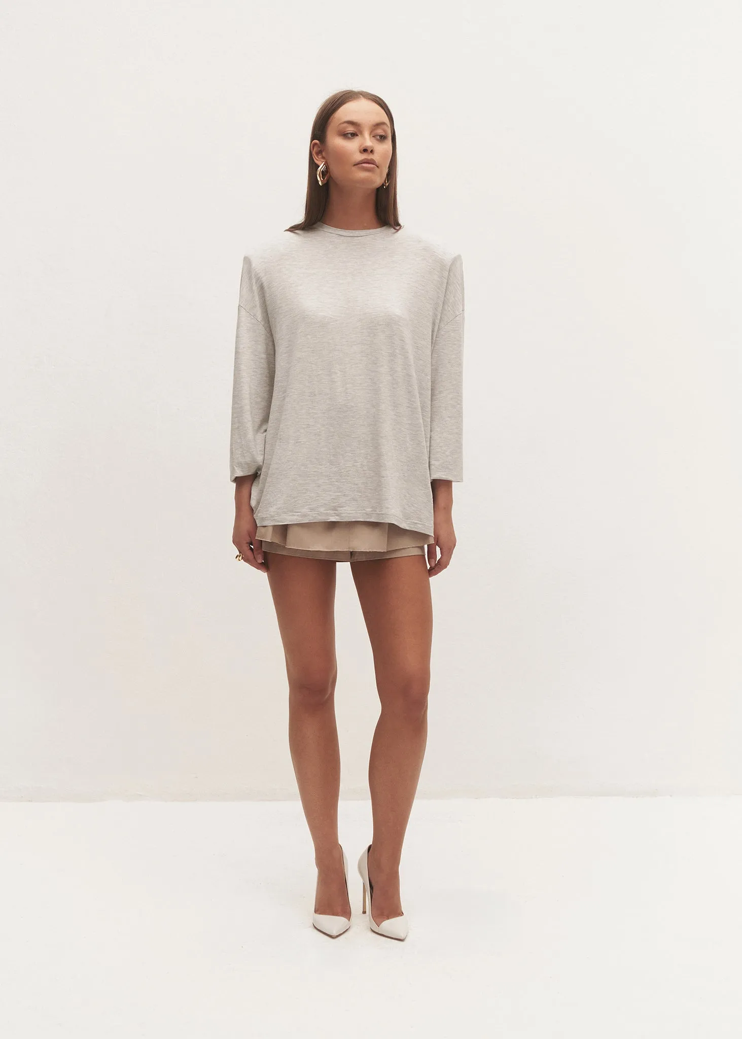 LONGSLEEVE ELYS GREY MELANGE sold by Le Collet product image thumbnail 3