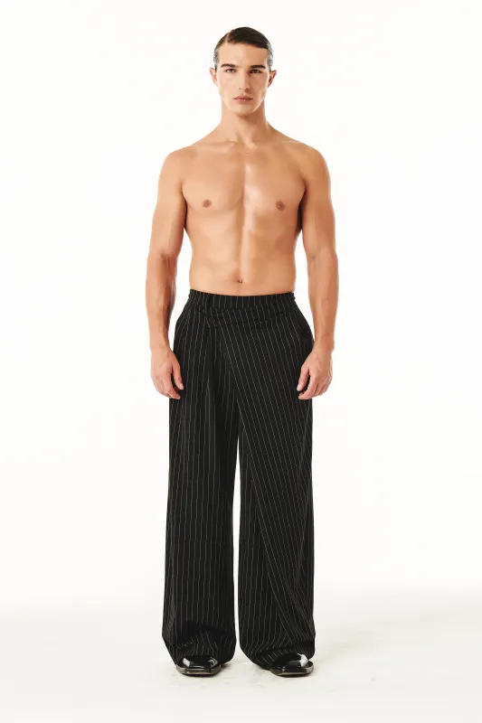 Younis Pants Black Pinstripe sold by Salt Murphy
