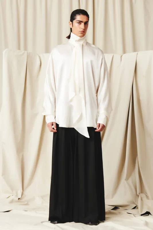 Damon Ivory Shirt Silk made by Salt Murphy