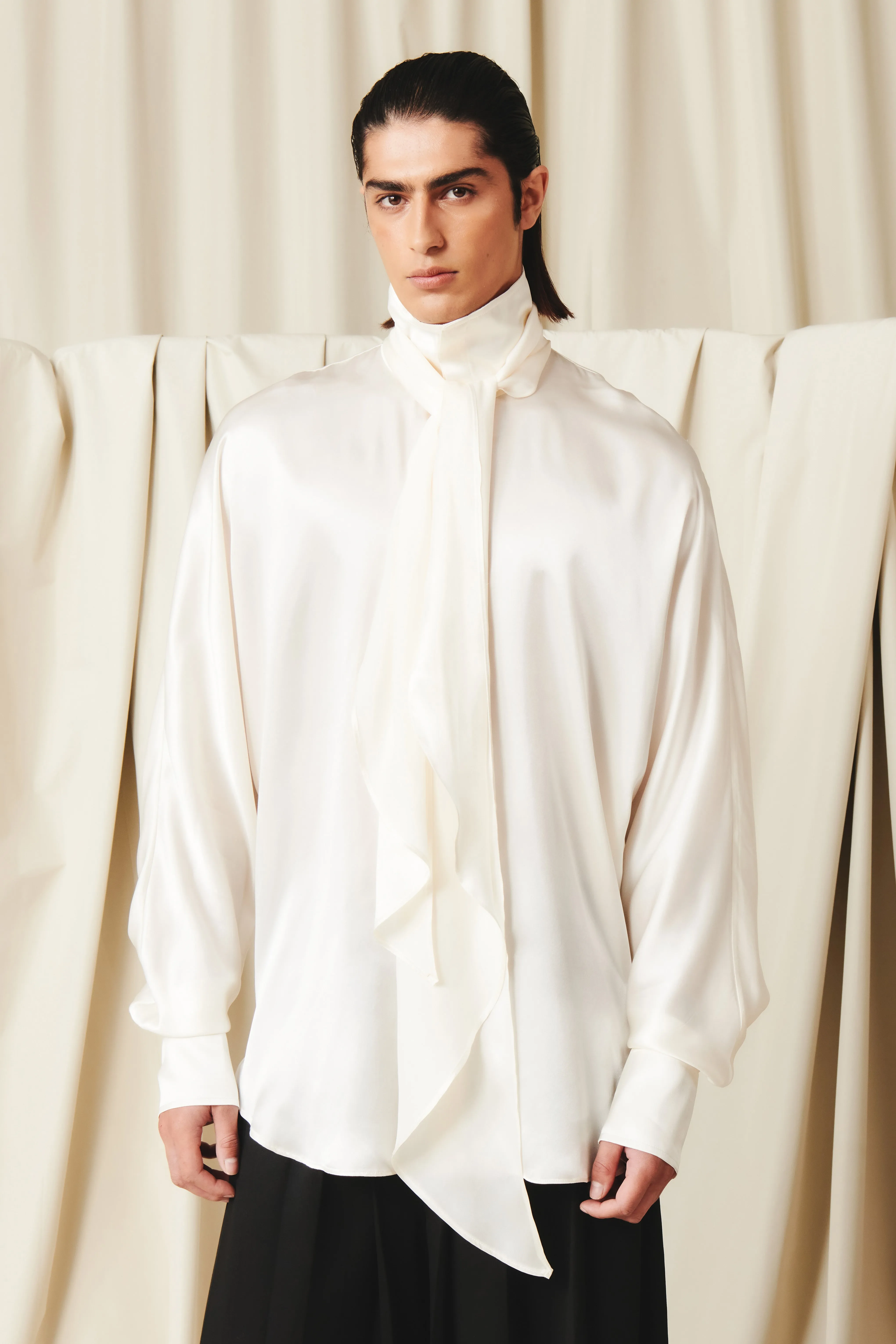 Damon Ivory Shirt Silk sold by Salt Murphy product image thumbnail 3