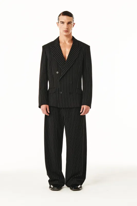 Gray Blazer Black Pinstripe made by Salt Murphy