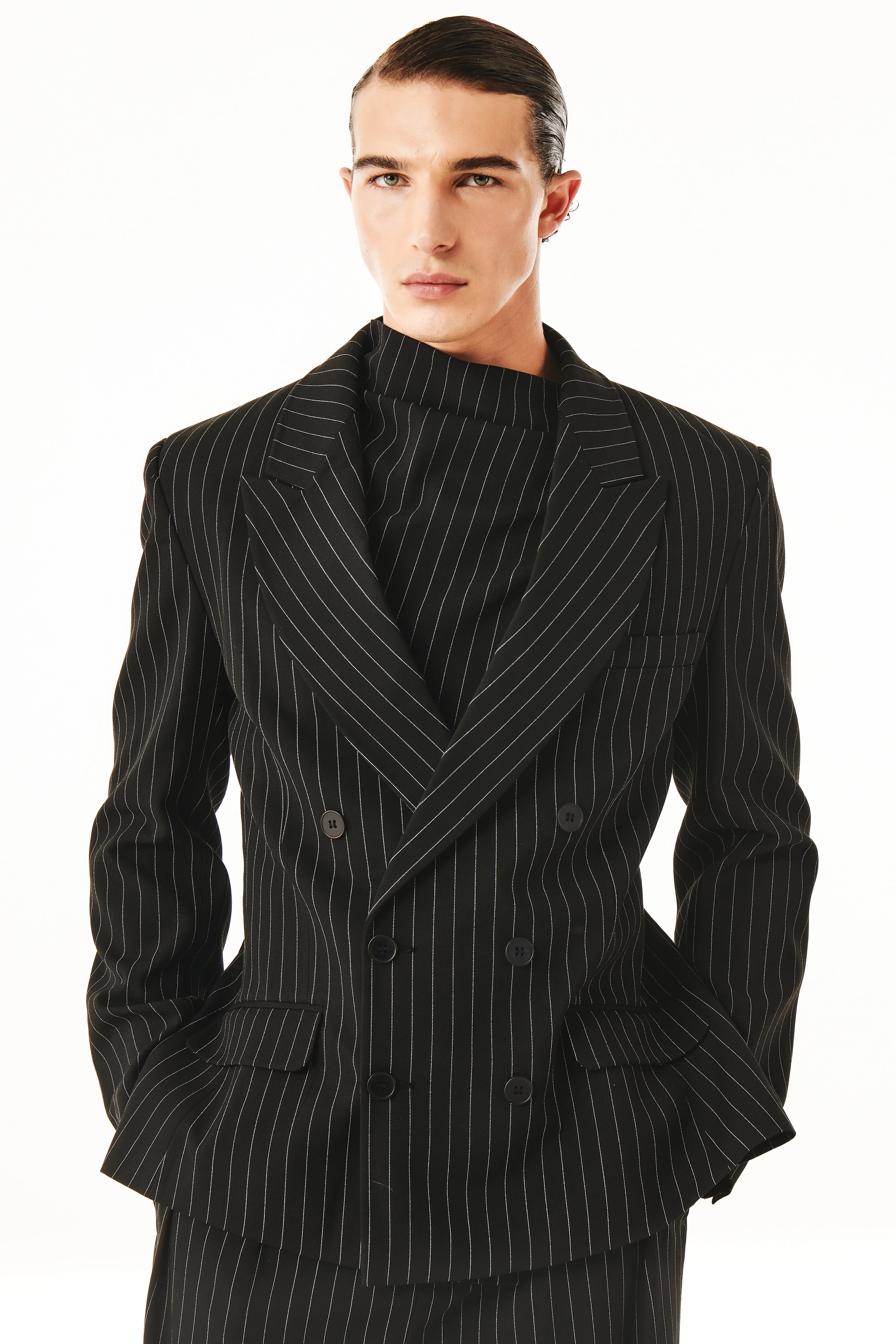 Gray Blazer Black Pinstripe sold by Salt Murphy product image thumbnail 2