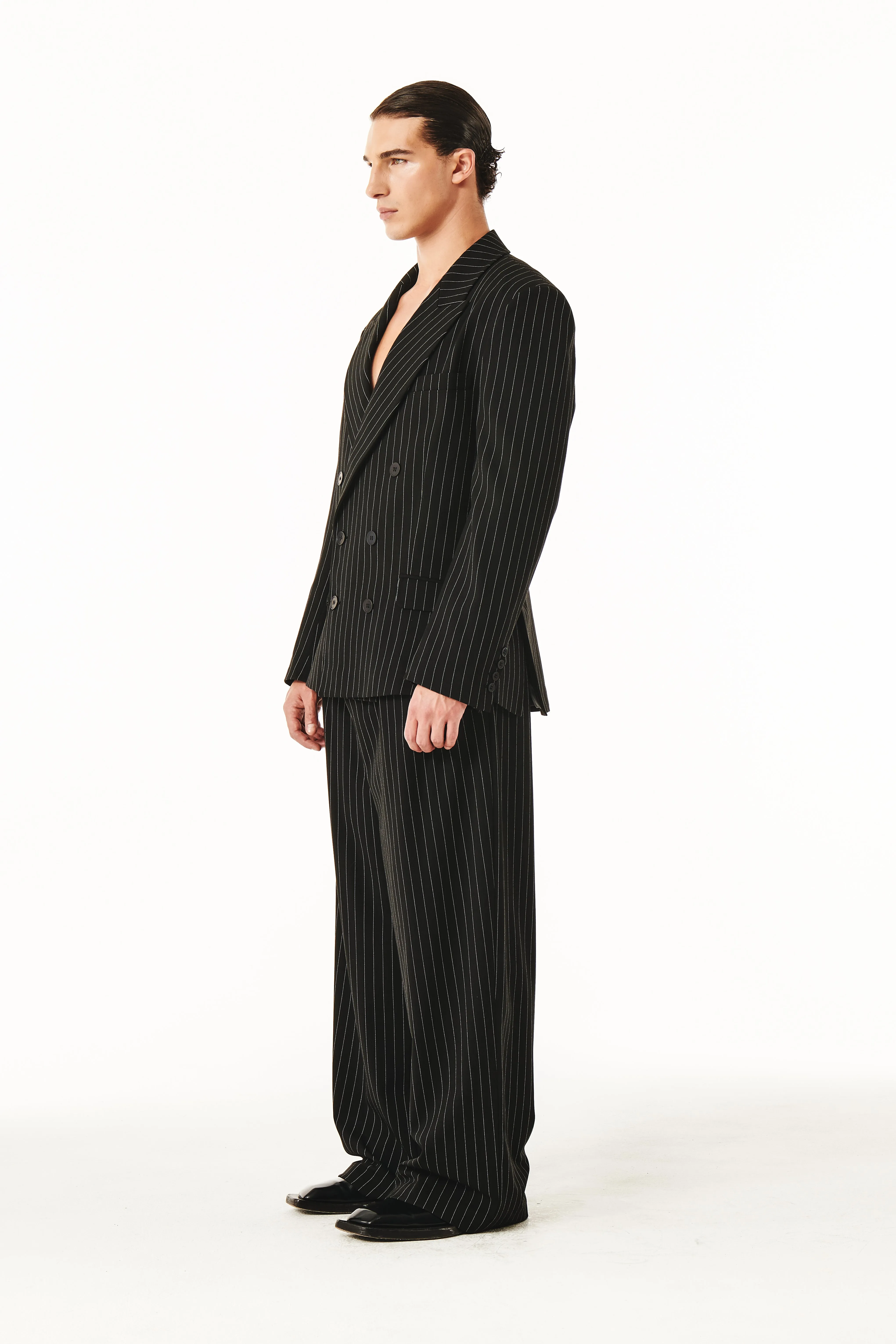 Gray Blazer Black Pinstripe sold by Salt Murphy product image thumbnail 4