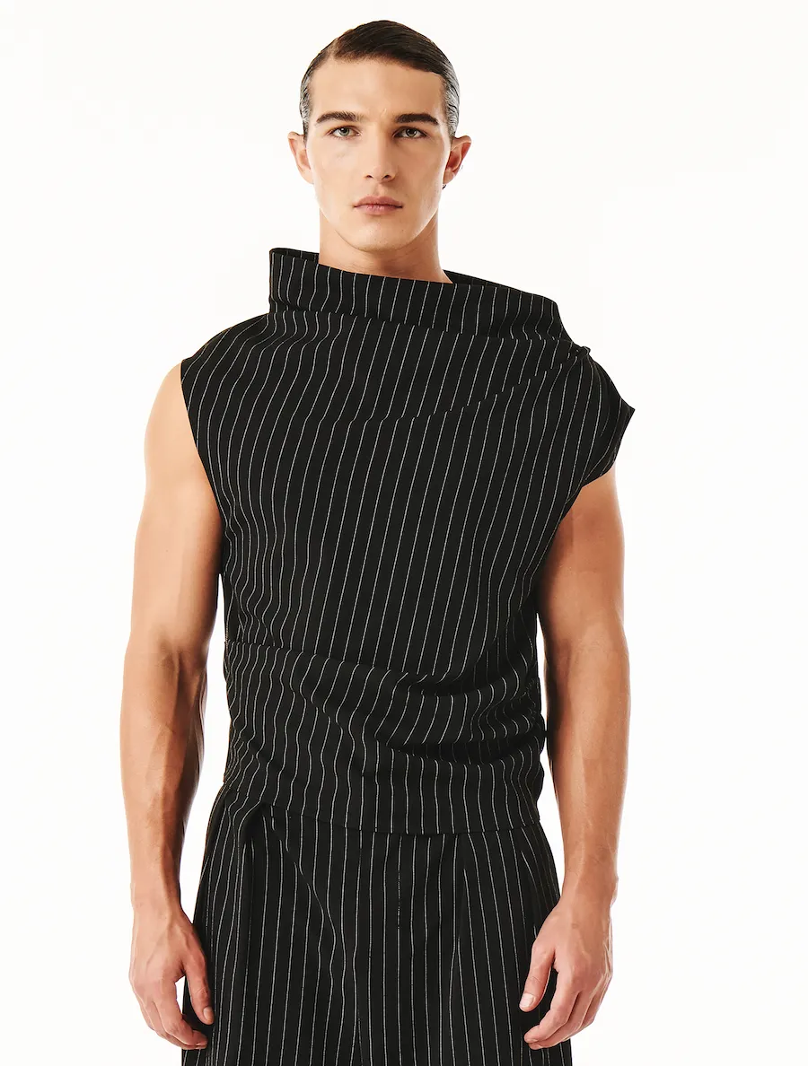 Cadence Top Black Pinstripe sold by Salt Murphy product image thumbnail 2