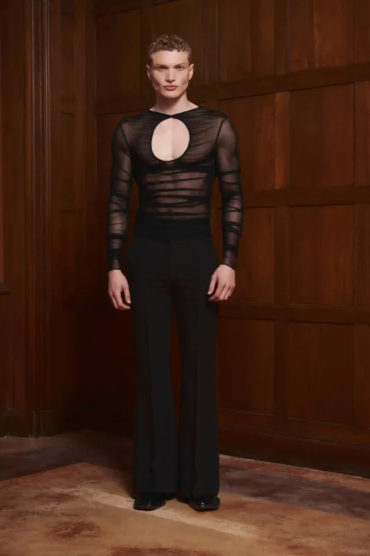 Lyze Black Mesh Top made by Salt Murphy
