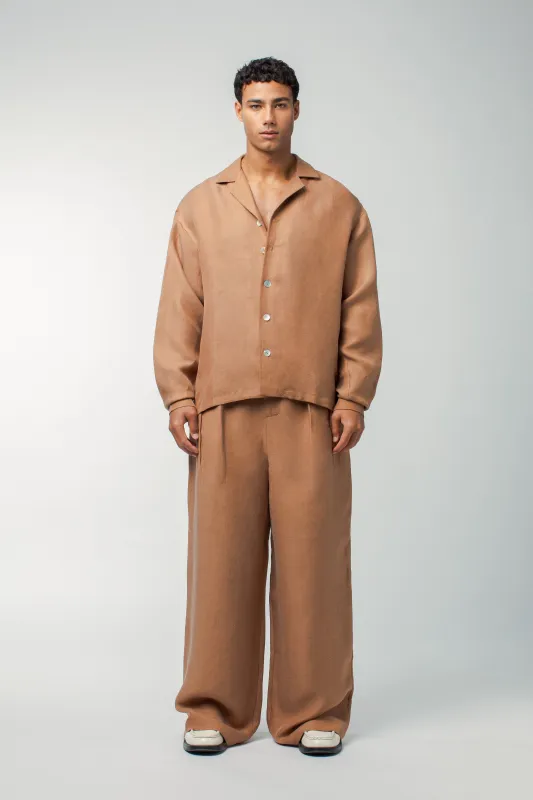 Harley Linen Shirt Rust made by Salt Murphy