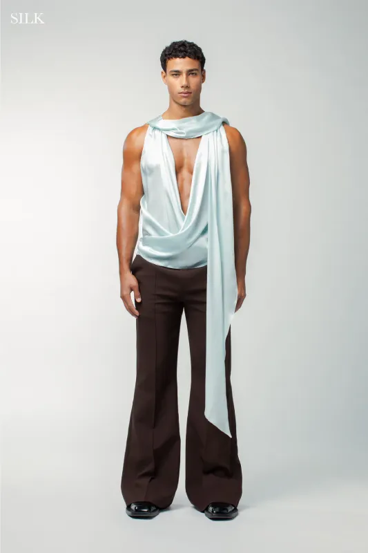 Florentine Top Blue SILK sold by Salt Murphy