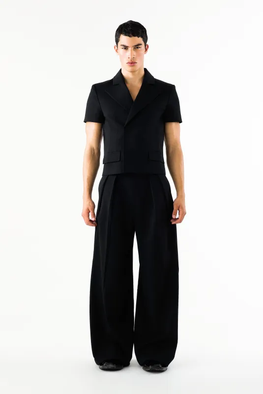 Erza Short Sleeves Blazer Black made by Salt Murphy