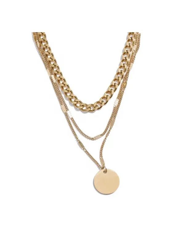 Eclipse disc layered necklace sold by Rareify02