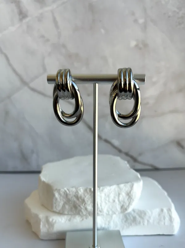 Chrome link earrings sold by Rareify02