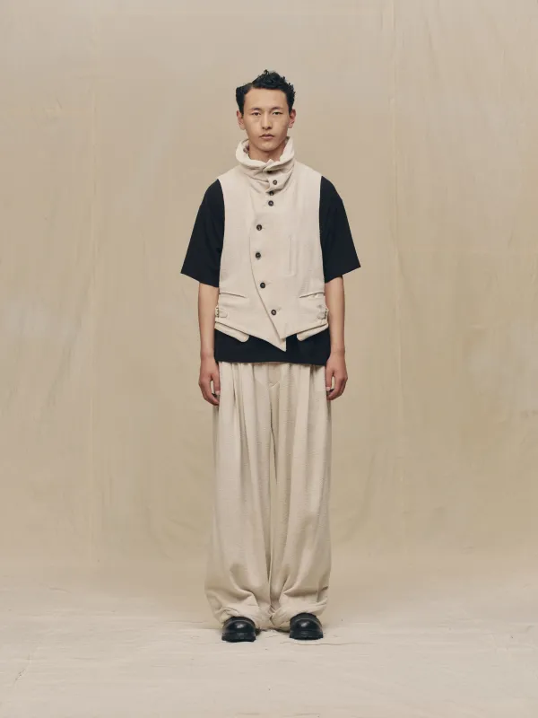 HIGH-NECK ASYMMETRIC VEST sold by ziggy chen