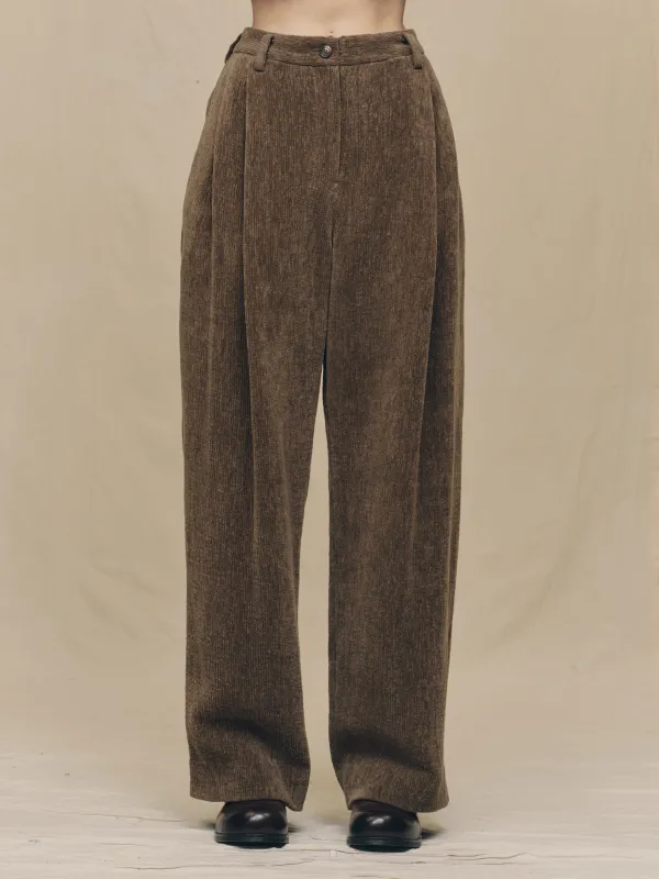 CORDUROY WIDE-LEG TROUSERS sold by ziggy chen