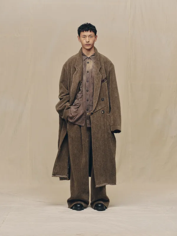 CORDUROY DOUBLE-BREASTED LONG COAT sold by ziggy chen