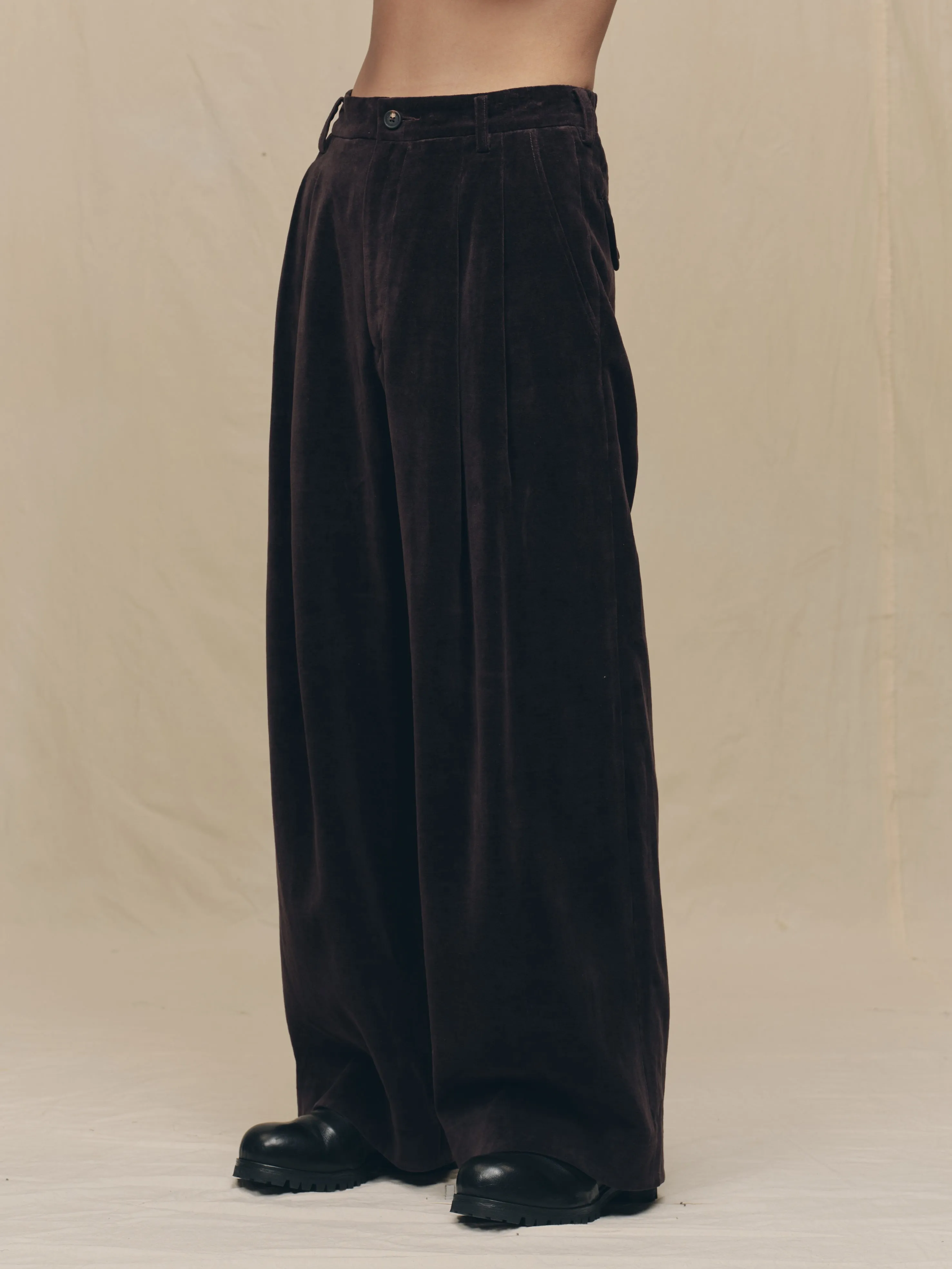 VELVET STRAIGHT-LEG TROUSERS sold by ziggy chen product image thumbnail 2