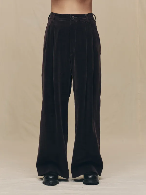 VELVET STRAIGHT-LEG TROUSERS sold by ziggy chen