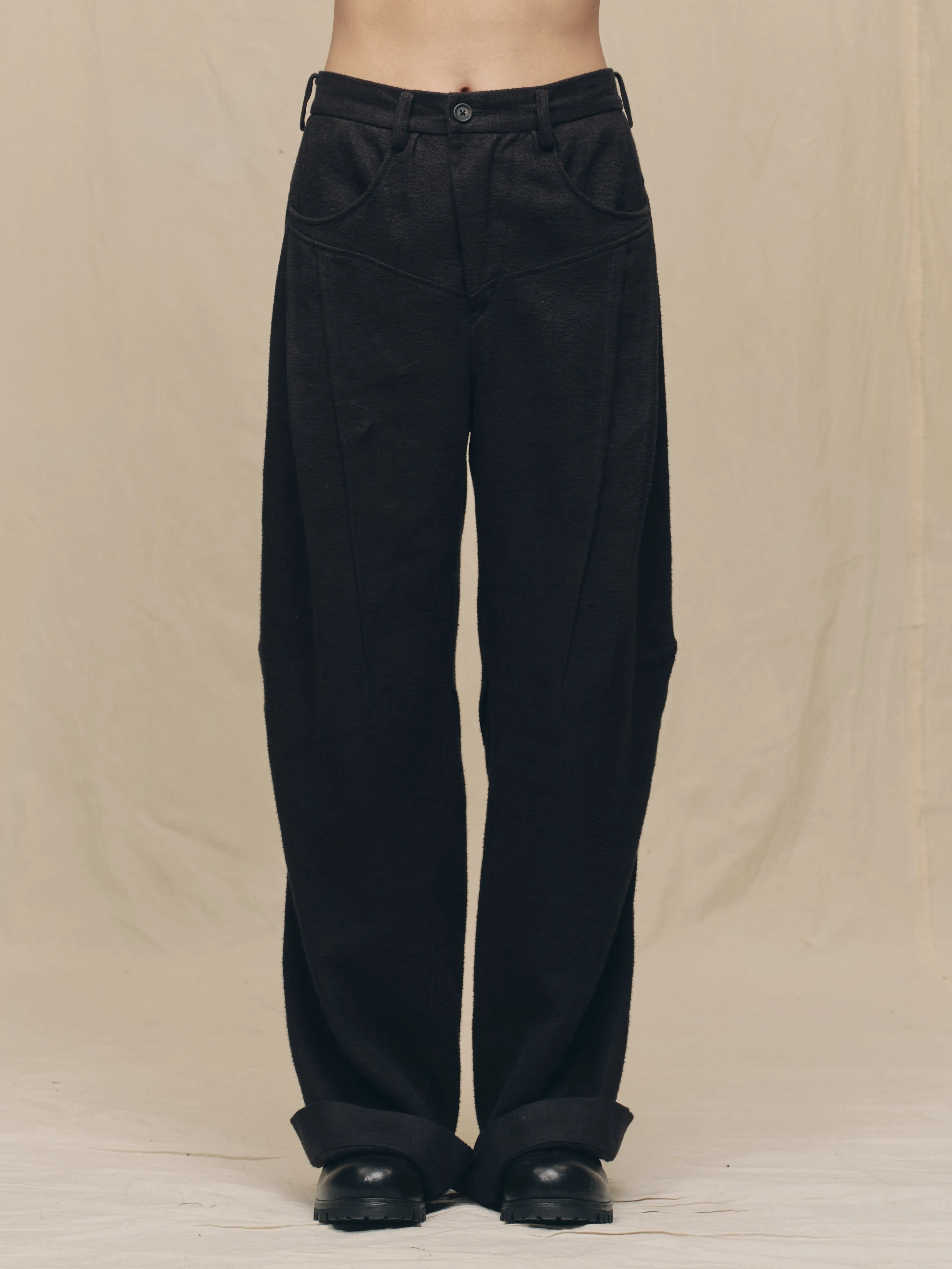 ARTICULATED KNEE DENIM TROUSERS sold by ziggy chen