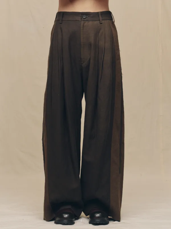WIDE-LEG PATCHWORK TROUSERS sold by ziggy chen