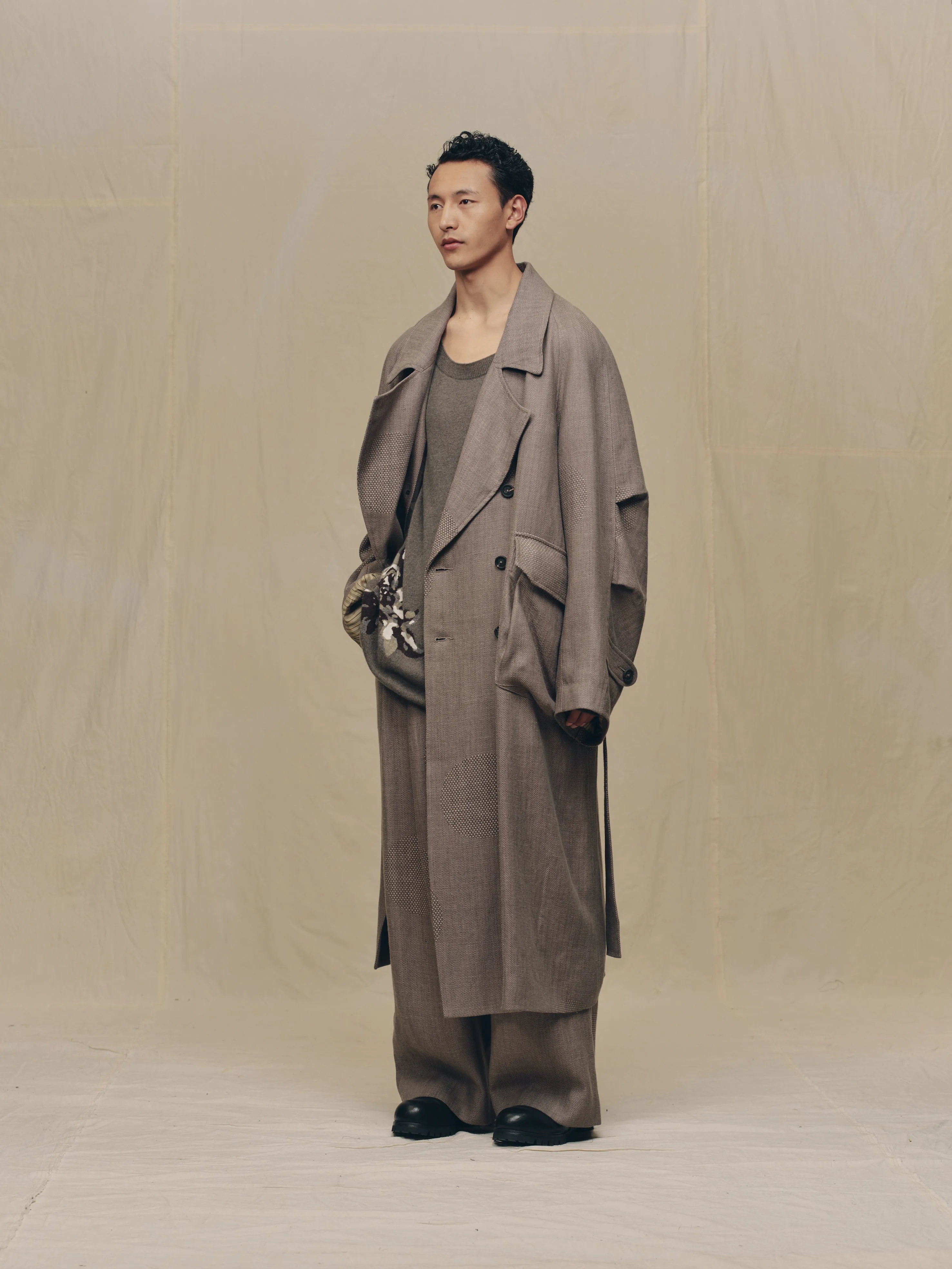 JACQUARD TRENCH COAT sold by ziggy chen product image thumbnail 2