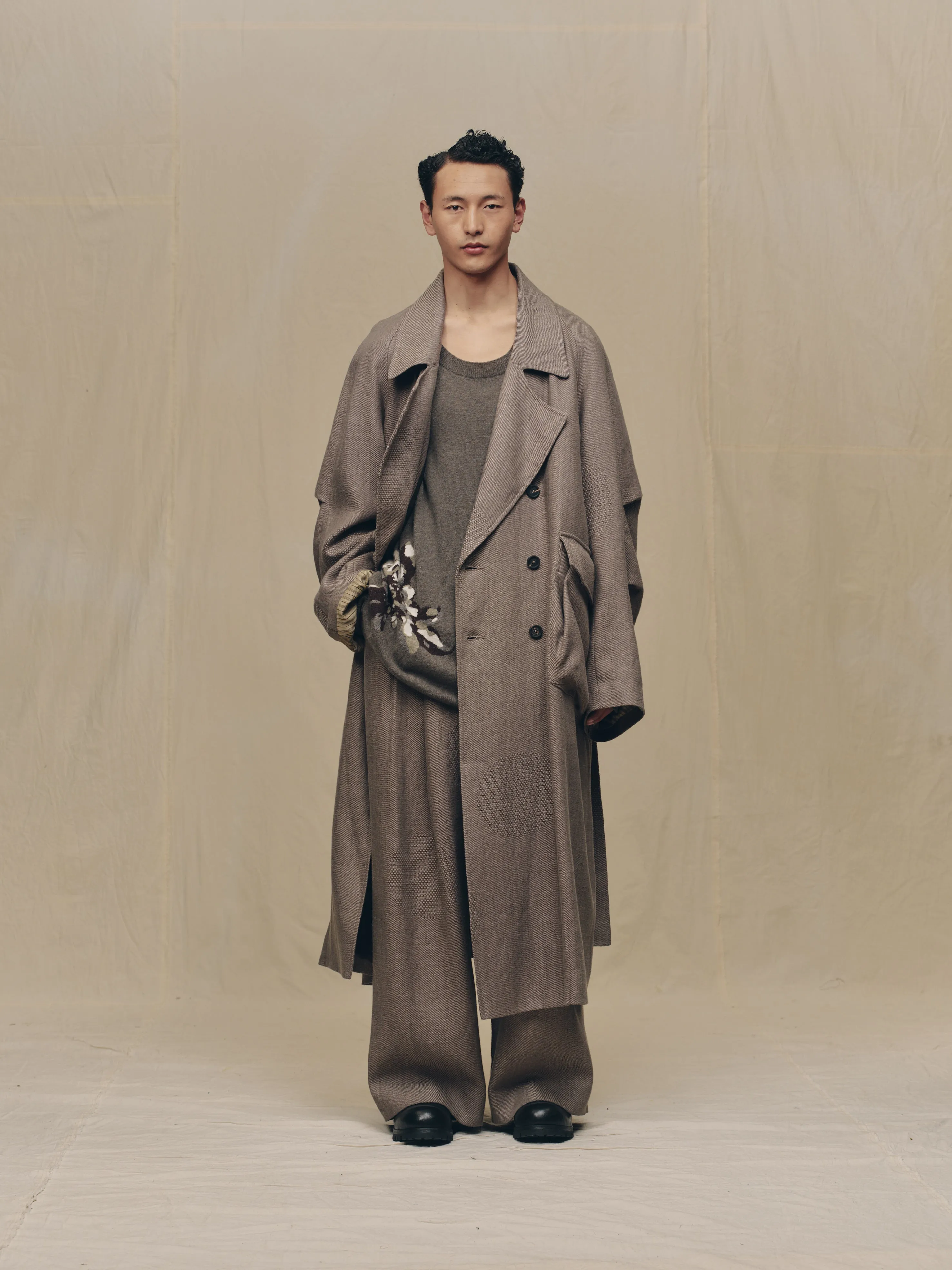 JACQUARD TRENCH COAT sold by ziggy chen