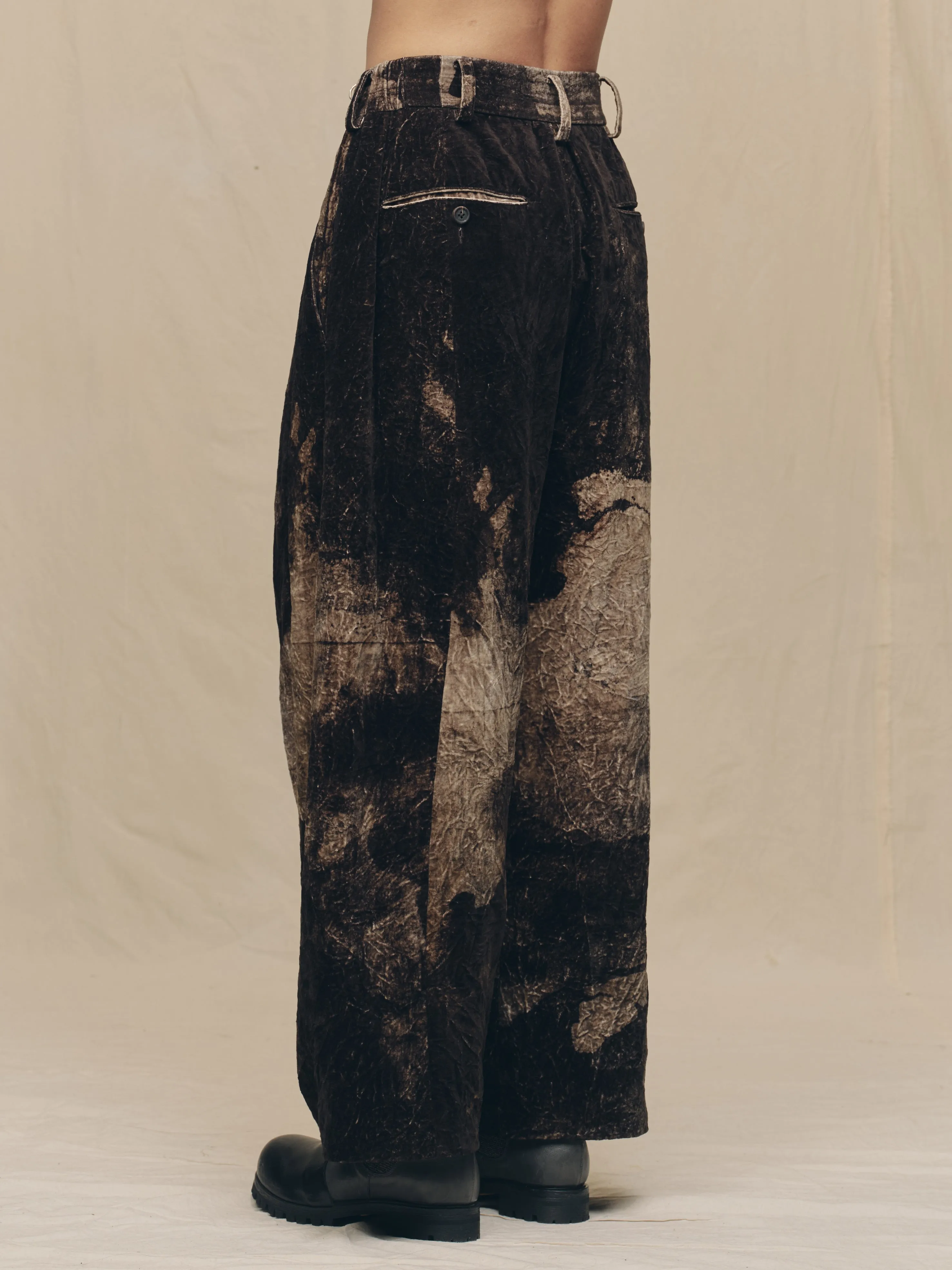 VELVET DROP CROTCH TROUSERS sold by ziggy chen product image thumbnail 3