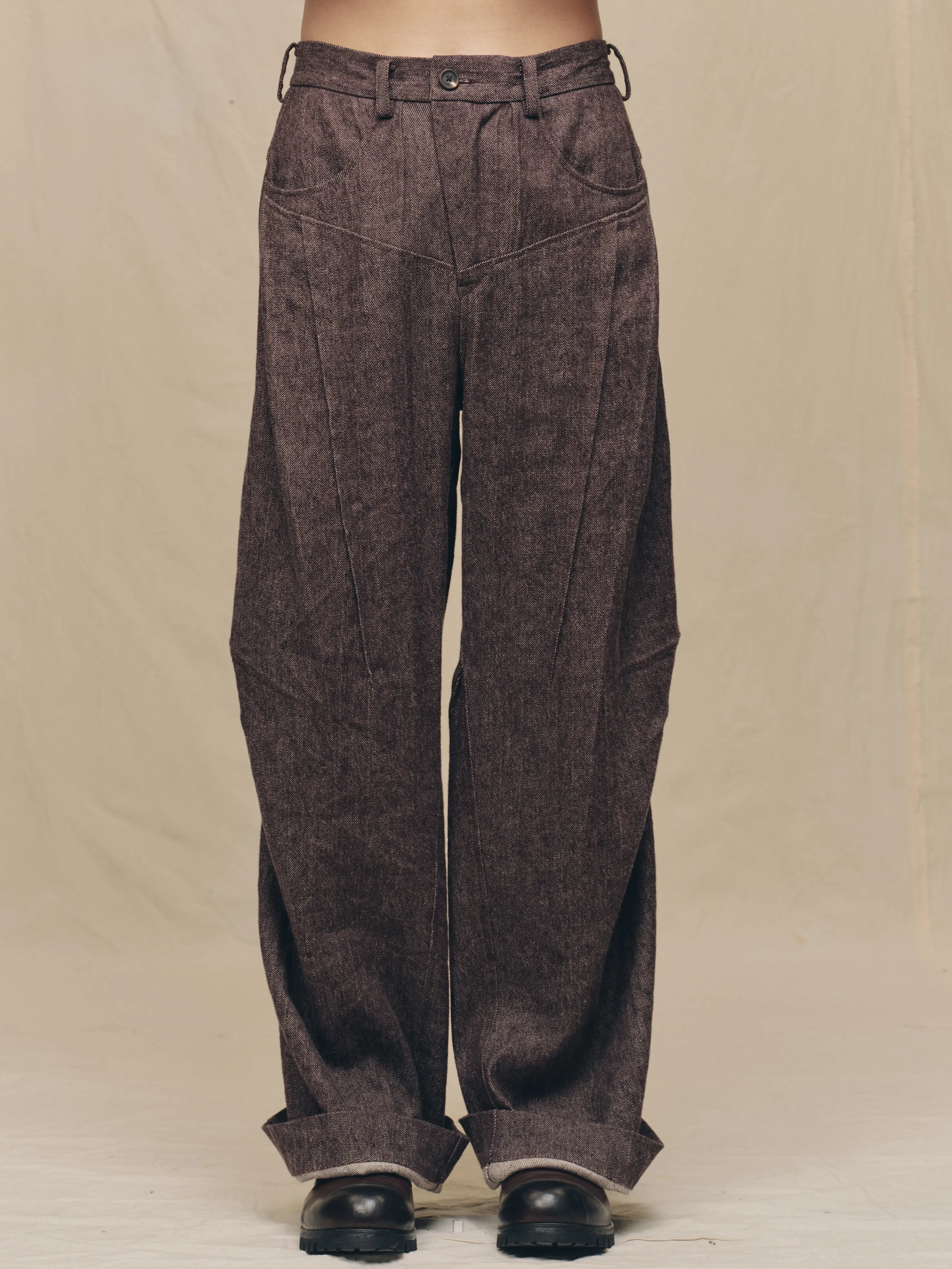 ARTICULATED KNEE DENIM TROUSERS sold by ziggy chen