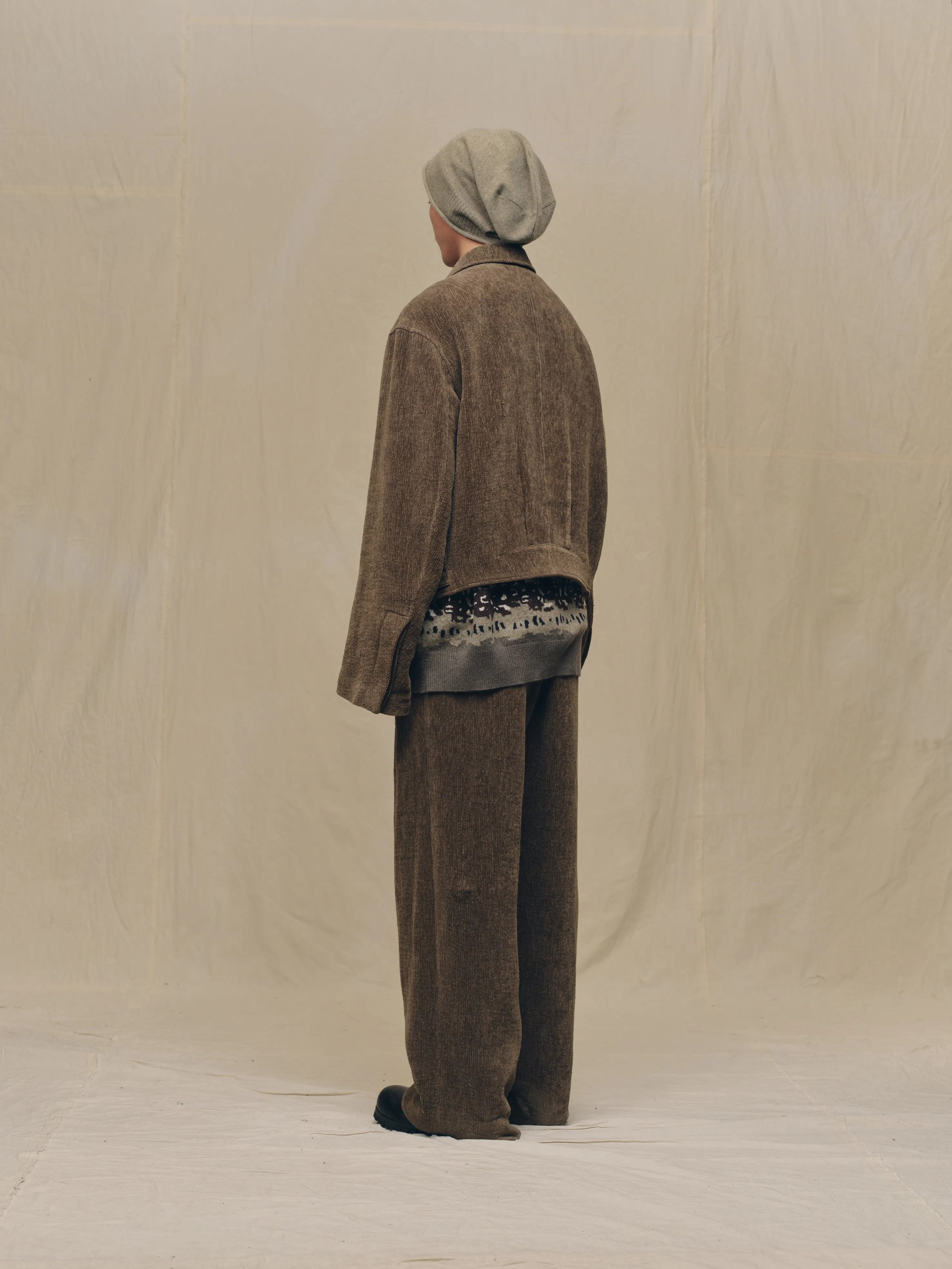 CHENILLE CLOTH CROPPED WORKER sold by ziggy chen product image thumbnail 3